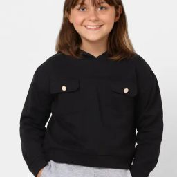 KIDS ONLY Anthracite Black Cotton Relaxed Fit Full Sleeves Sweatshirt-image-43