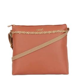 Enoki by Baggit Peach Solid Medium Sling Handbag-image-9