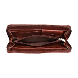 ZOUK Bristel Brown Printed Zip Around Wallet for Women image 5