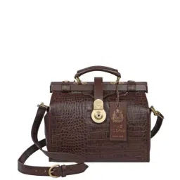 Hidesign Brown Textured Medium Handbag-11