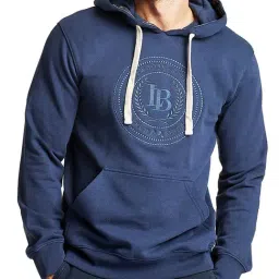 Lindbergh Blue Cotton Regular Fit Printed Hooded Sweatshirt-picture-20