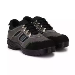 Graphene Steel Toe Safety Shoes Low Ankle PU Sole Grey Suede Leather Size UK 11, R 502-image-64