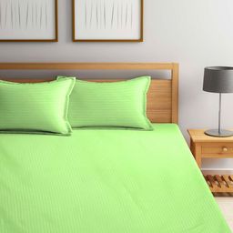 Myntra Elegant Homes Green Printed 300 TC Fitted King Bedsheet Set- 2.70 m x 2.70 m-image-98