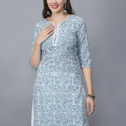 ETRAANA Printed Pure Cotton V-Neck Kurta-picture-27