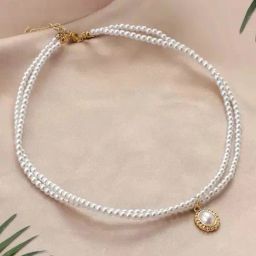 Peora Gold Plated Beads Studded Stylish Pendant Necklace-image-28