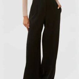 Forever New Black Plain Trousers-image-69