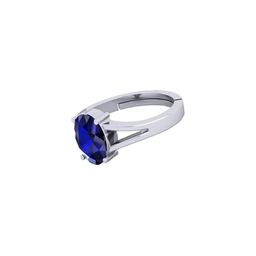 Barmunda gems Unisex Silver Plated Adjustable Blue sapphire Brass Finger Ring-image-66