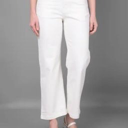 Crimsoune Club White Blended Relaxed Fit Mid Rise Jeans-image-81