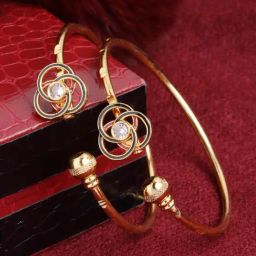 Panash Gold Plated Gold Toned Bangle Set of 2-1