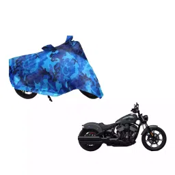Auto Pearl Waterproof Two Wheeler Cover For Indian Chief Dark Horse (Blue)-image-73