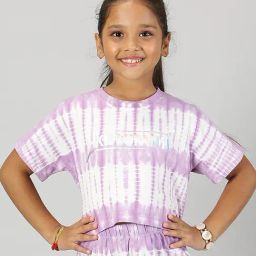 Kiddopanti Kids Purple Printed Crop Top-image-16