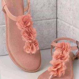 Mochi Women's Pink T-Strap Sandals-image-31