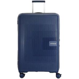 American Tourister Aerostep Blue 8 Wheels Large Hard Cabin Trolley Bag-image-21
