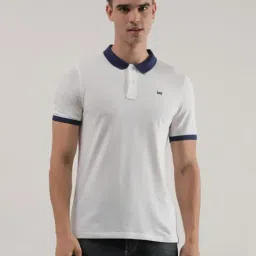 Lee White Slim Fit Polo T-Shirt-image-8