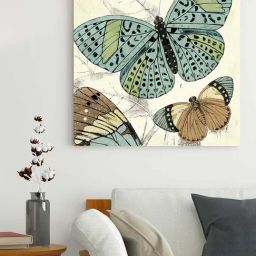 Art Street Green Engineered Wood Garden Butterfly Theme Canvas Painting For Wall Art-image-60