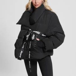 Guess Black Polyester Solid Jacket-image-7