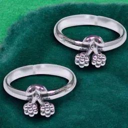 Taraash 925 Sterling Silver Floral Oxidised Toe Ring For Women-image-39