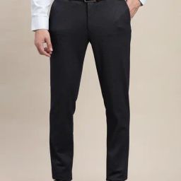 Turtle Navy Blue Ultra Slim Fit Trousers-image-59