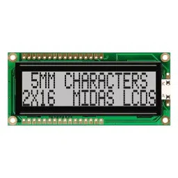 MIDAS DISPLAYS DISPLAY, ALPHANUMERIC, 16X2, NOBACKLIGHT, MC21605G6W-GPR-V2-image-39