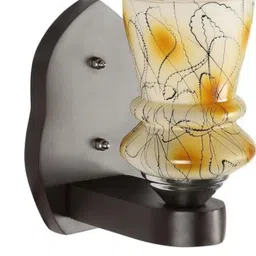 Somil Premium Designer Glass Wall / Night Lamp Elegant & Stylish Dcor Accent for Modern Interiors, color- Yellow, White, Black, Size:- 19.5 X 26 X 29 CM-image-92