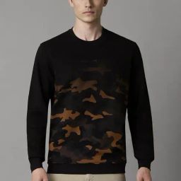 Louis Philippe Black Cotton Regular Fit Printed Sweatshirt-picture-19