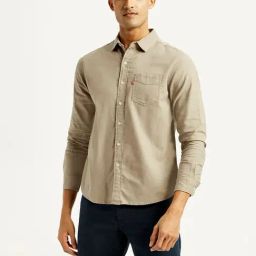Levi's Light Brown Cotton Slim Fit Shirt-picture-6