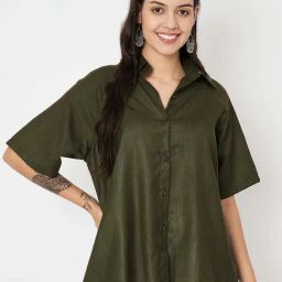 9rasa Olive Cotton Shirt-image-34