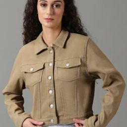 SHOWOFF Khaki Regular Fit Denim Jacket-picture-22