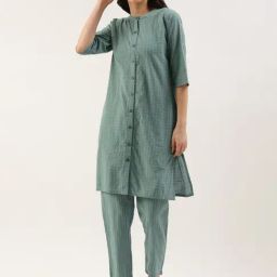 Clt.s Blue Cotton Printed Kurta With Pyjamas-picture-24