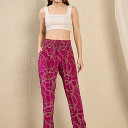 First Resort by Ramola Bachchan Women Printed Trousers-image-33