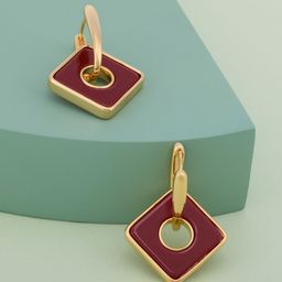 Kushal's Fashion Jewellery Gold-Plated Square Shaped Hoop Earrings-image-53