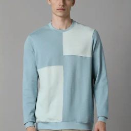 Louis Philippe Blue Cotton Regular Fit Printed Sweatshirt-picture-24