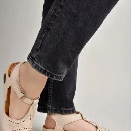 Shoetopia Kids Beige Ankle Strap Wedges-picture-28