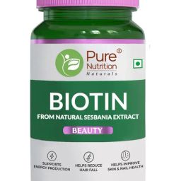 Pure Nutrition Biotin with Sesbania Grandiflora, Bamboo Shoot, Moringa Leaf, Amla & Multiminerals-2