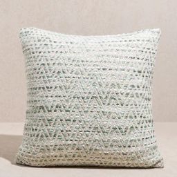 Westside Home Green Chevron Woven Textured Cushion Cover-image-1