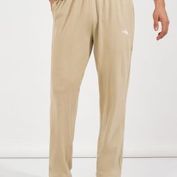Styli Men Beige Minimal Printed Relaxed-Fit Mid-Rise Cotton Track Pants-image-71