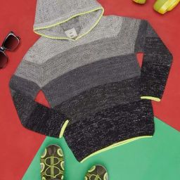 Pantaloons Junior Grey Striped Full Sleeves Sweater-image-65