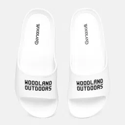 Woodland Men White & Black Brand Logo Print Sliders-picture-43