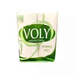 Voly 2 Ply Power Kitchen Rolls 2in1 22x20 cm, 280 Pulls (140 Pulls x 2 Pcs)-22