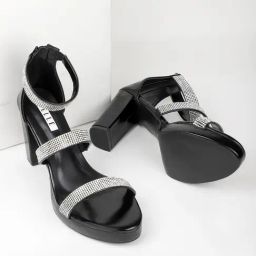 Elle Women's Black Ankle Strap Sandals-picture-28