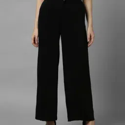 Allen Solly Black Mid Rise Flared Trousers-picture-6
