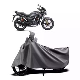 Auto Pearl Two Wheeler Cover with Bag for Hero Hunk, Silver-16