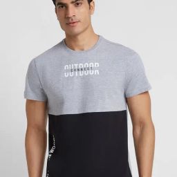 Globus Grey Melange Regular Fit Cotton Printed Crew T-Shirt-picture-9