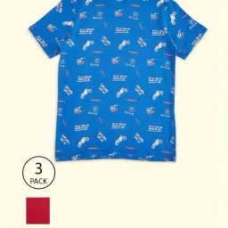 Pantaloons Junior Multicolor Cotton Printed T-Shirt (Pack of 3)-image-98