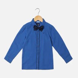 Allen Solly Junior Royal Blue Textured Full Sleeves Shirt-image-52