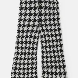 United Colors of Benetton Kids Black & White Printed Trousers-image-45