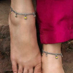 Shaya 92.5 Sterling Silver Kolshi Flexible Anklet for Women-image-31