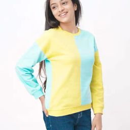 Edheads Kids Blue & Yellow Cotton Color Block Full Sleeves Sweatshirt-image-78