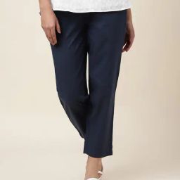 Fabindia Blue Regular Fit Mid Rise Pants-picture-31
