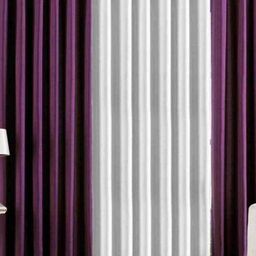 BELLA TRUE Burgundy & White 3 Pieces Black Out Door Curtains-image-88